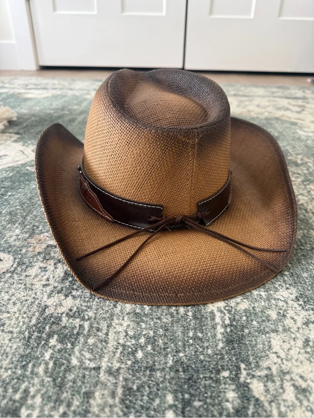 Brown Western Cowboy Hat Longhorn Bull Skull Unisex